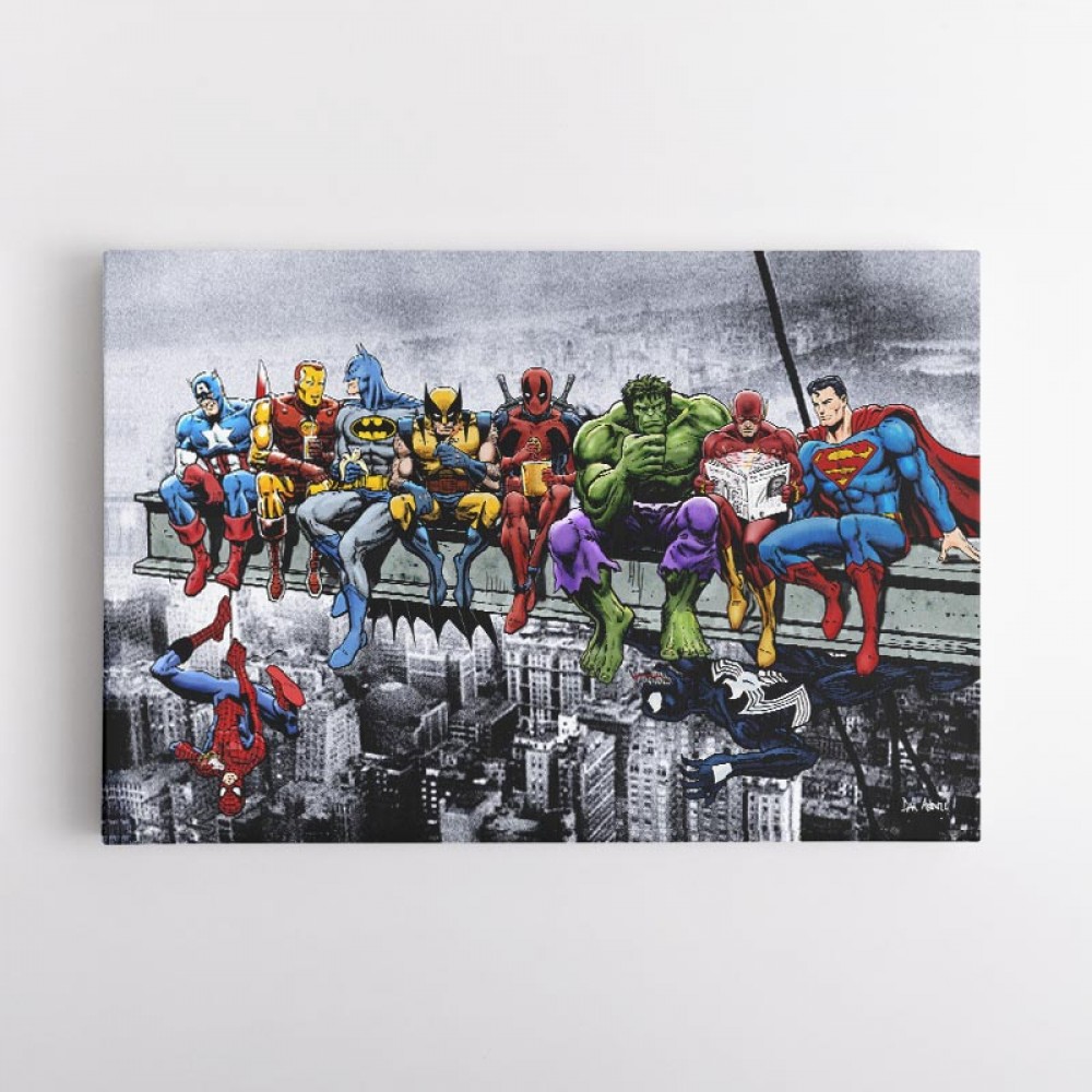 Superhero wall clearance art